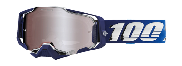 100% Armega Novel Motocross Goggles - Silver mirror lens