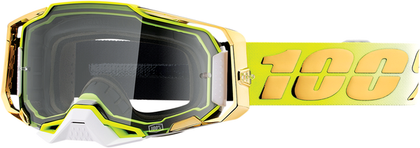 100% Armega Feel Good Motocross Goggles True Gold - Clear lens (Spring 2022 collection)