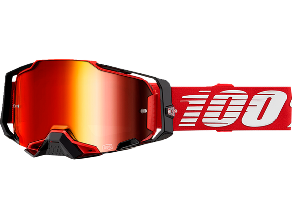 100 % Armega Motocross-Brille, Rot – Rot verspiegelte Linse (Kollektion 2024)