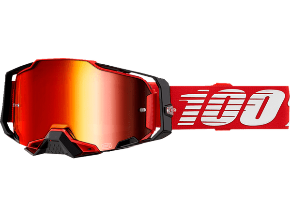100% Armega Crossbril Rot – roter verspiegelter Objektiv (2024 Kollektion) – MxProStoreParts