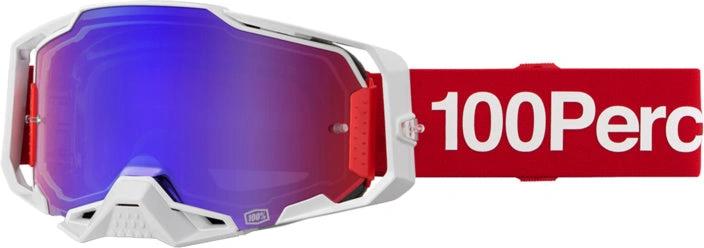 100% Armega Crossbril Corbin - Rot / Blau Spiegellinse (2025 Kollektion) - MxProStoreParts