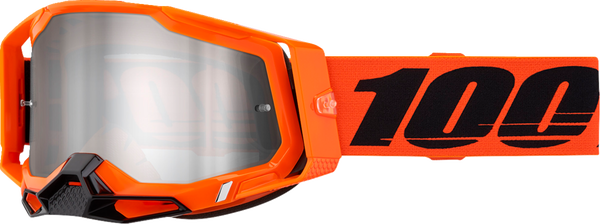 100% Racecraft 2 crossbril Oranje - Zilvere Spiegel Lens ( 2024 collectie )