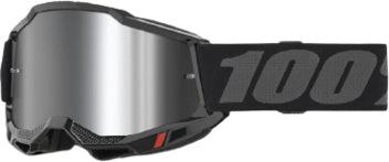100% Accuri 2 Crossbril Zwart - Zilvere spiegel lens (2025 collection) - MxProStoreParts