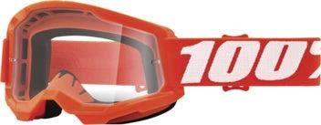 100% Strata 2 Crossbril Orange – durchsichtige Klarlinse (2026 Kollektion) – MxProStoreParts