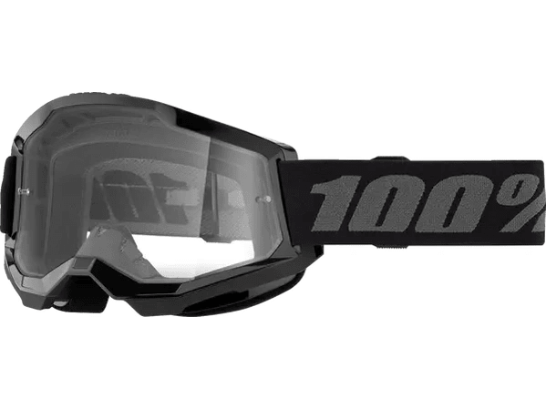 100% Strata 2 Crossbril Zwart - heldere clear lens ( 2026 collection ) - MxProStoreParts