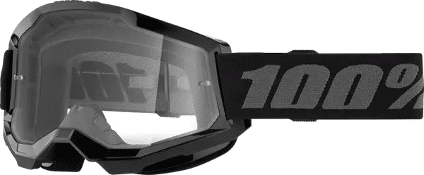 100% Strata 2 Crossbril Zwart - heldere clear lens ( 2026 collection ) - MxProStoreParts