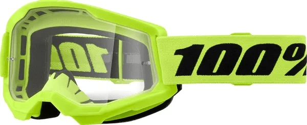 100% Strata 2 Volwassen Crossbril Geel - heldere clear lens ( 2025 collection ) - MxProStoreParts