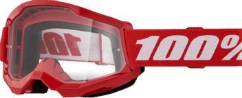 100% Strata 2 Crossbril Rot - klare Linse (2026 Kollektion) - MxProStoreParts