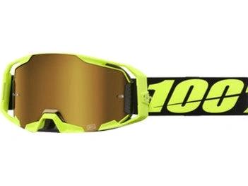 100% Armatic Crossbril Neon Yellow - True Gold mirror lens ( 2025 collection ) - MxProStoreParts