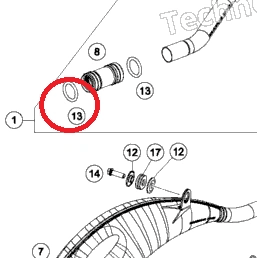 KTM OEM Auspuffgummifeder (pro Stück) KTM SX 125/150 16 - und Husqvarna TC 125 16 - MxProStoreParts
