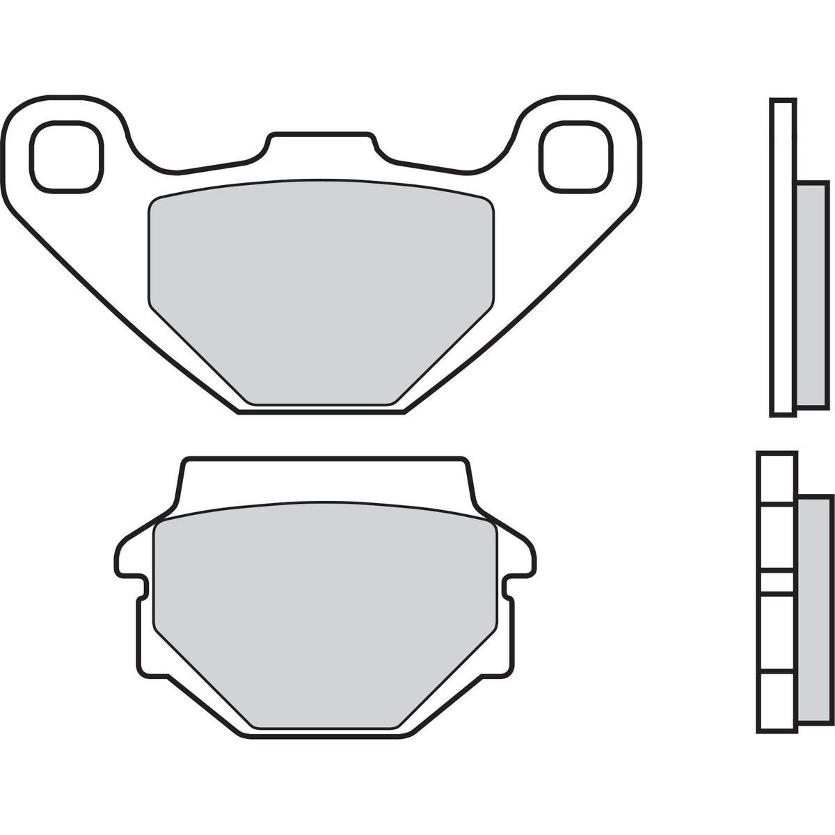 Technische illustratie: Brembo Brakepads Carbon-Ceramic – 07KS0432; uitvoering volgens artikelgegevens