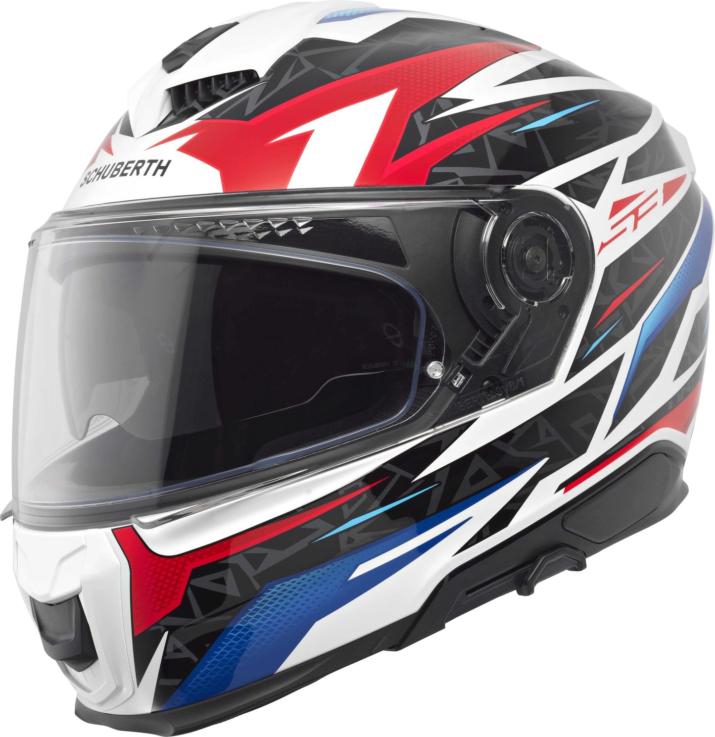 Schuberth S3 motorcycle helmet Thunder Blue with red, white and blue graphics