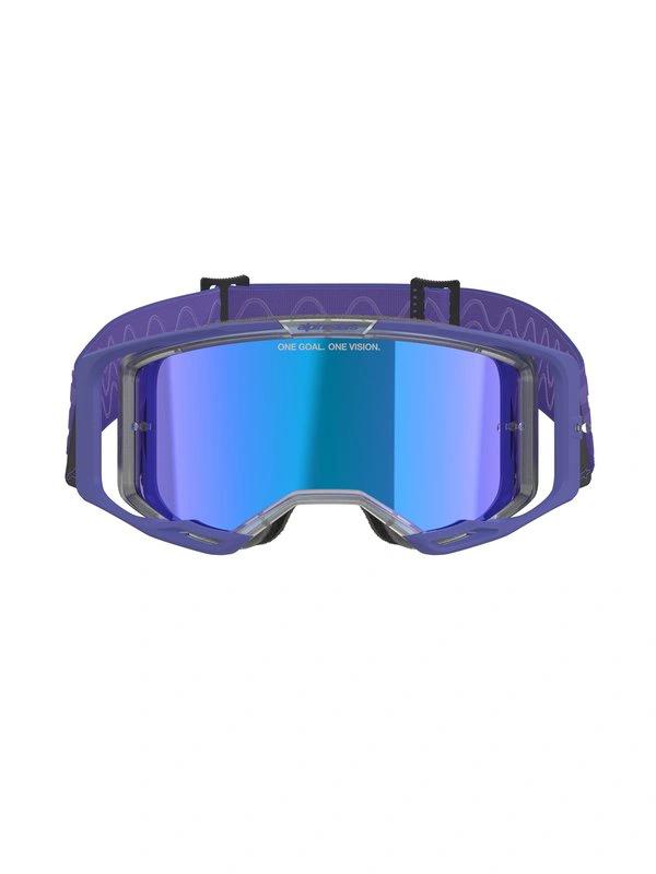 Alpinestars Vision 8 Crossbrille Lila mit Blauer Spiegellinse - MxProStoreParts