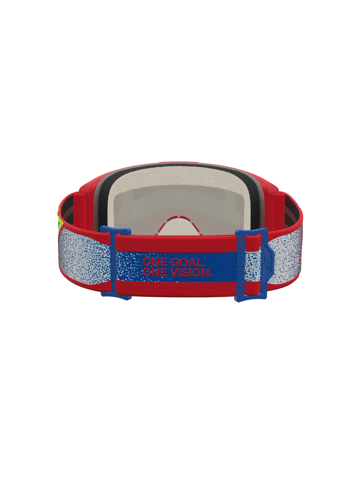 Alpinestars Vision 5 Drag Veiligheidsbril Vuurrood Blauw Spiegel Goud