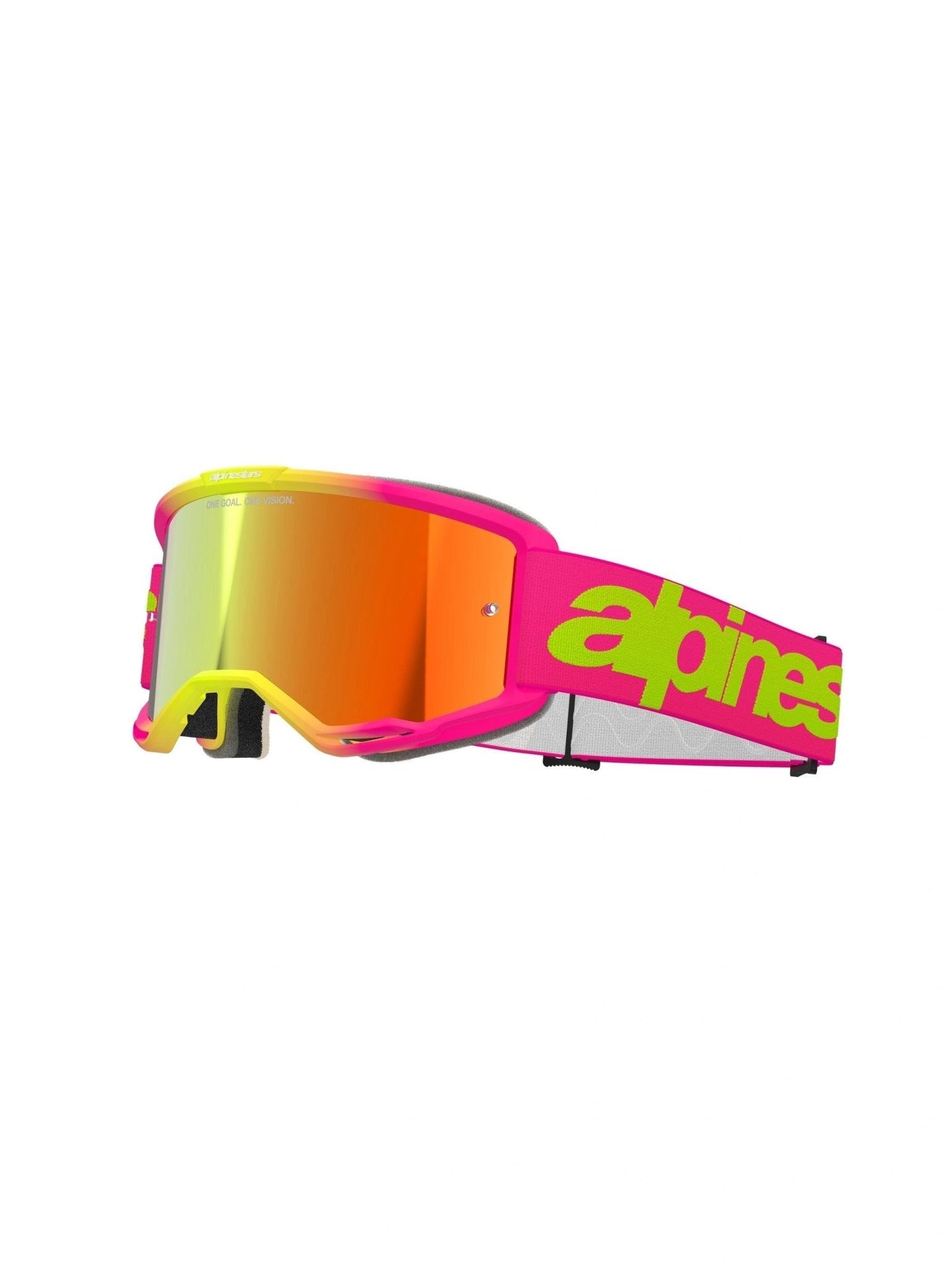 Alpinestars Brille Vision 5 WORDMARK PINK FLUO GELB SPIEGEL ROT/ - MxProStoreParts
