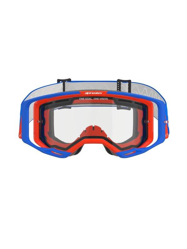 Alpinestars Goggle Vision 8 WORDMARK DUAL PANE BLUE ORANGE Clear - MxProStoreParts