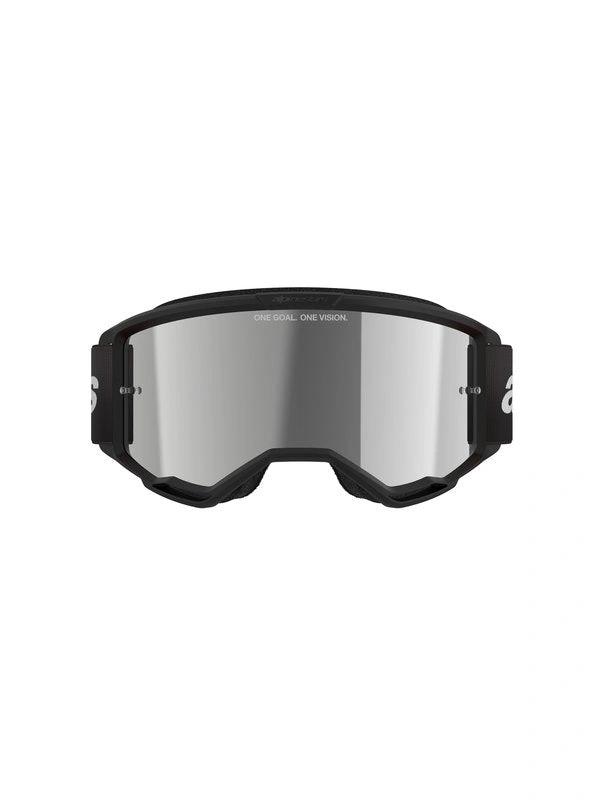 Alpinestars Motorradbrille Vision 3 WORDMARK Schwarz/ verspiegelt SILBER - MxProStoreParts
