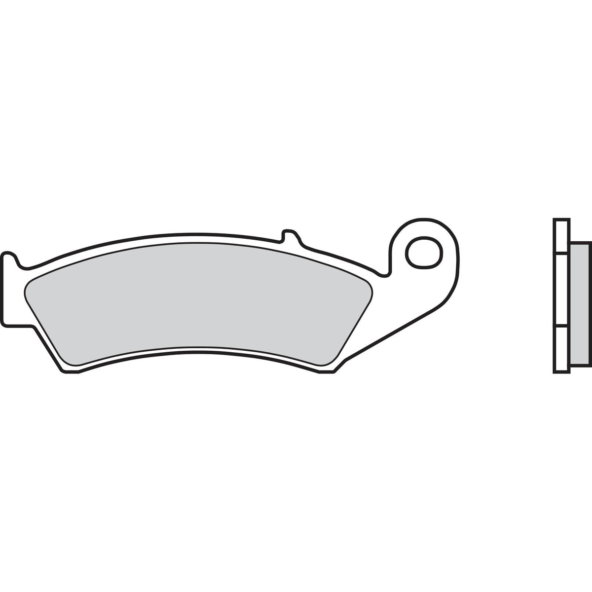 Technische illustratie: Brembo Brakepads Carbon-Ceramic – 07HO2506; uitvoering volgens artikelgegevens