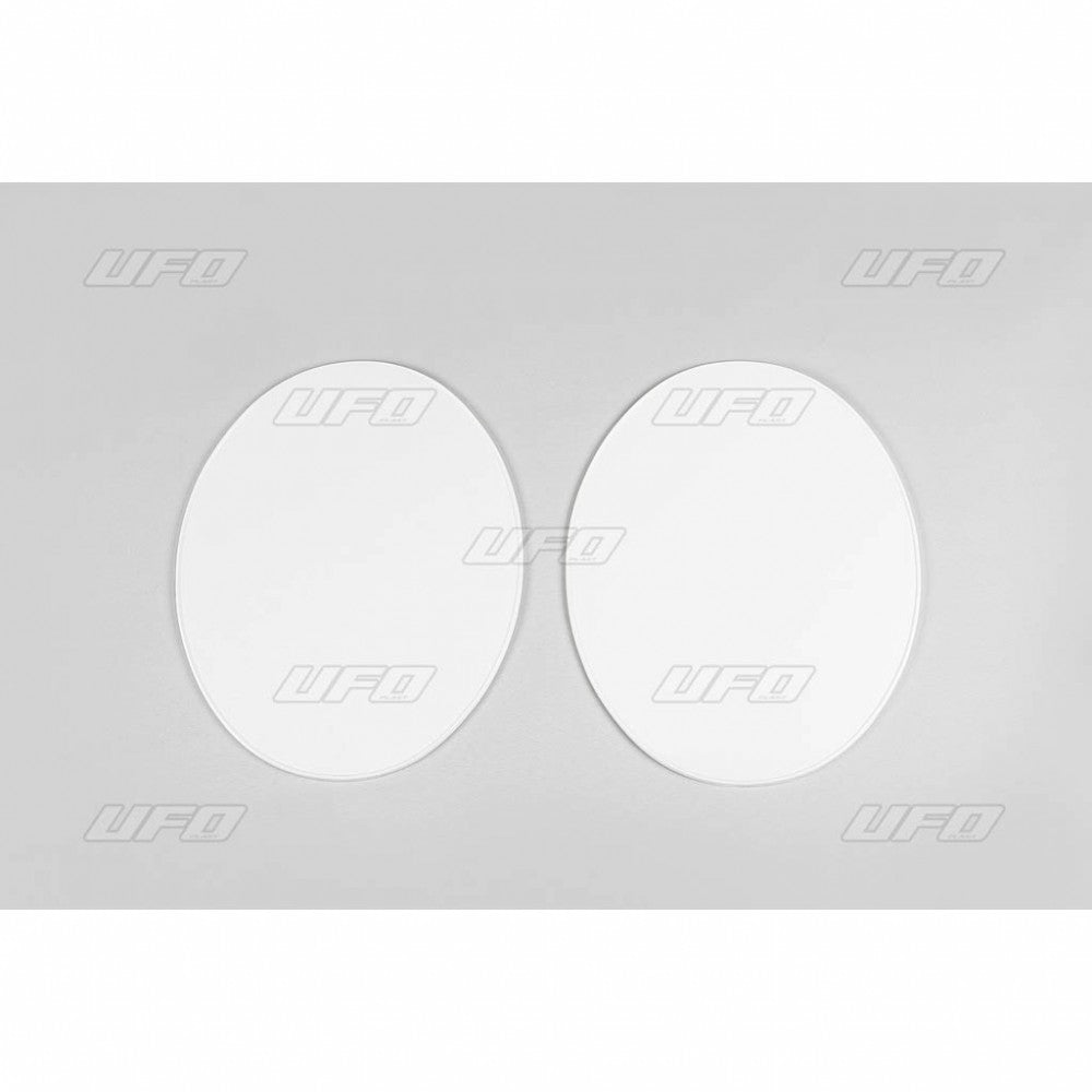 UFO Vintage ovale nummerplaten vanaf 1970 – wit – 2 stuks - MxProStoreParts