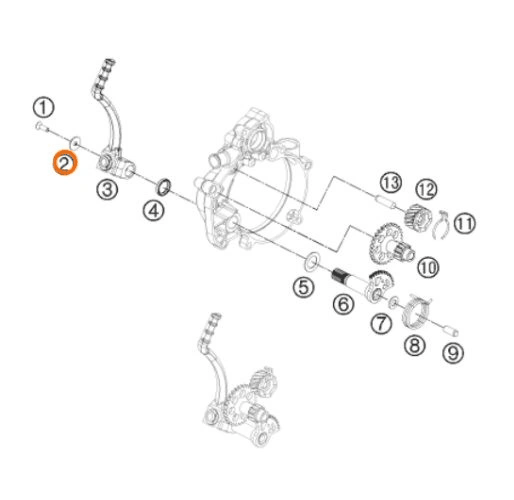 KTM/Husqvarna OEM-Sonderwascher für M5 03 (Kickstarter-Wascher), Nummer 2 auf dem Foto – MxProStoreParts