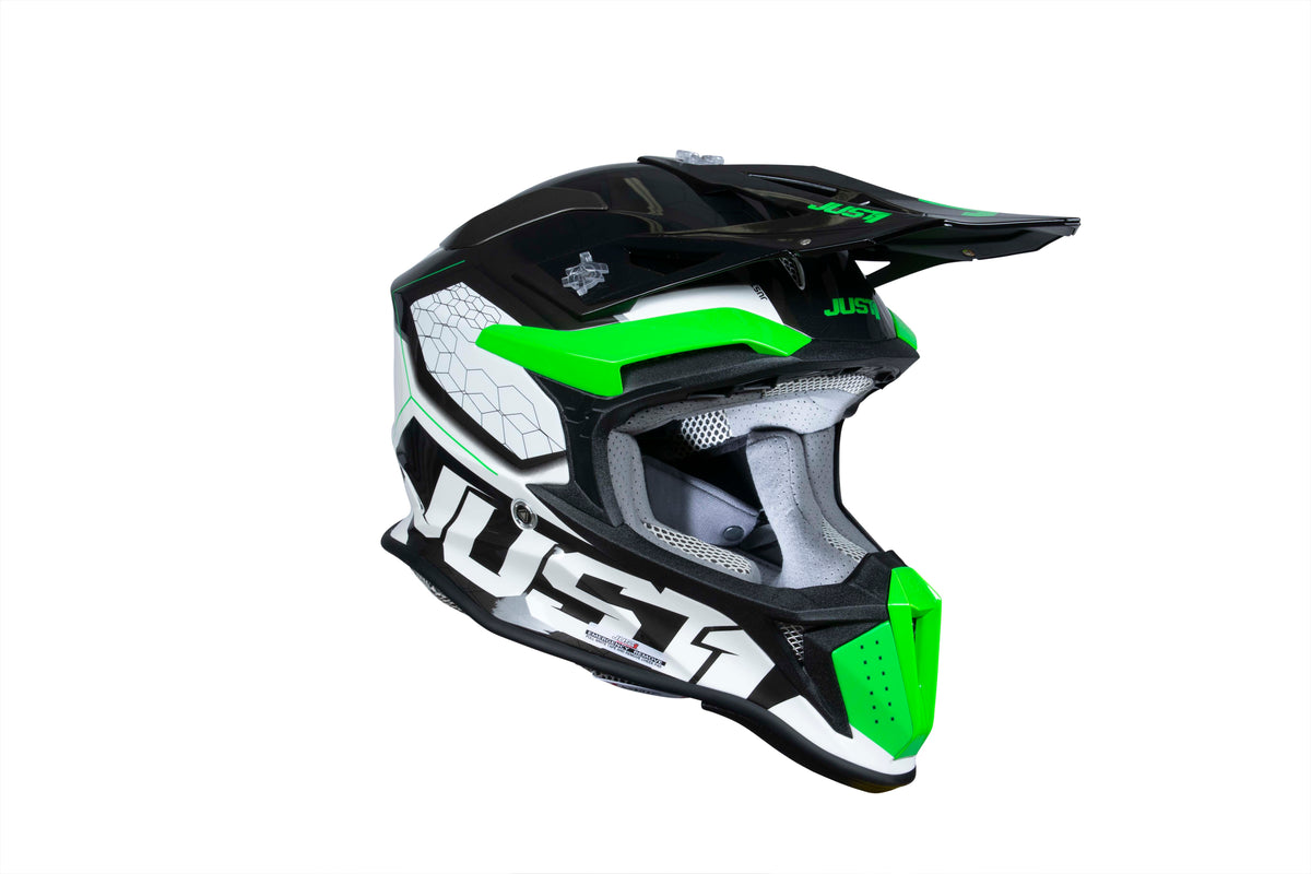 Just1 Helmet J-18 F Hexa Green Fluo/White/Titanium