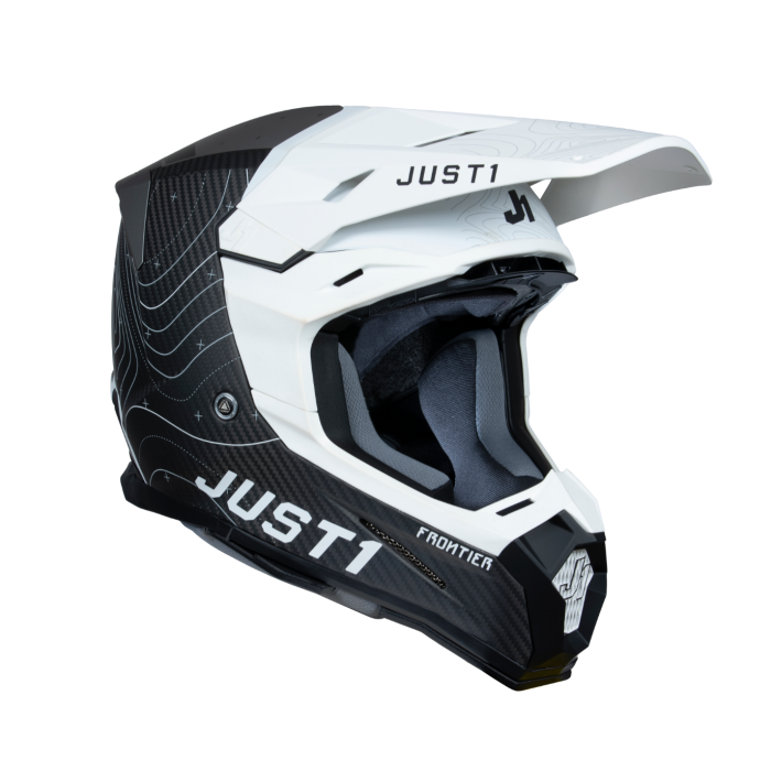 Just1 J-22 C Frontier Helmet – Black/White Carbon Matt