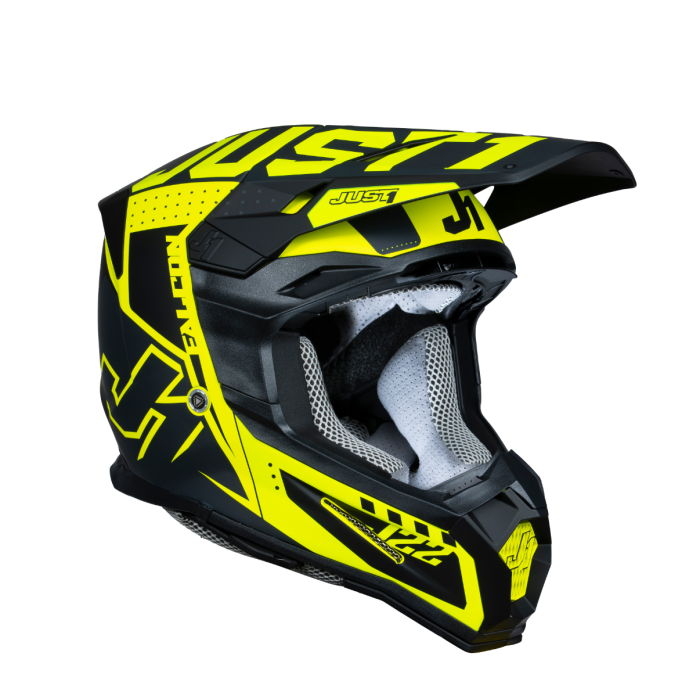 Just1 J-22 F Jr. Falcon Helmet – Titanium/Black/Fluo Yellow