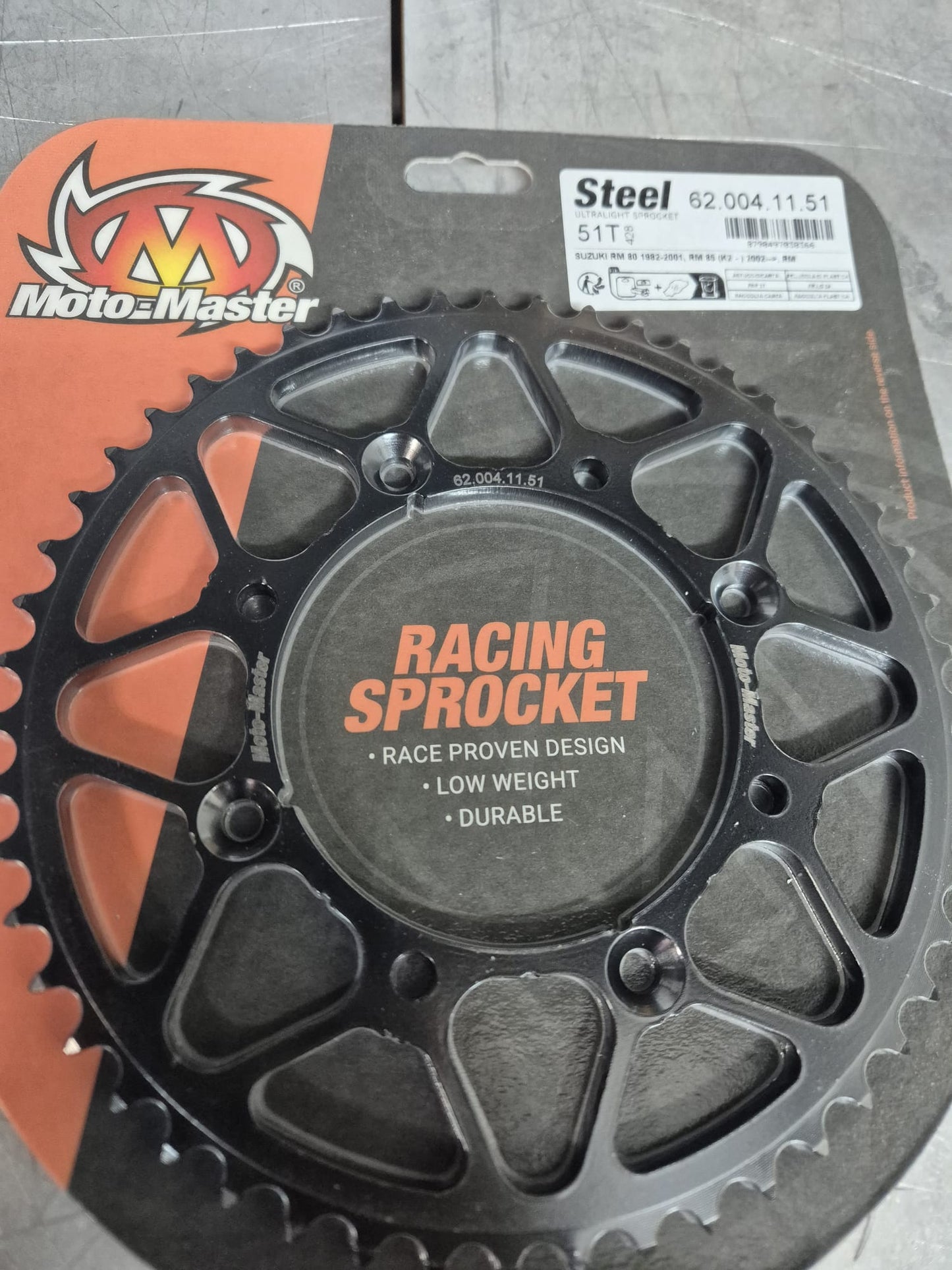 Moto Master achtertandwiel 53 tands staal RM 80/85/YZ 80/85 voor 428 ketting