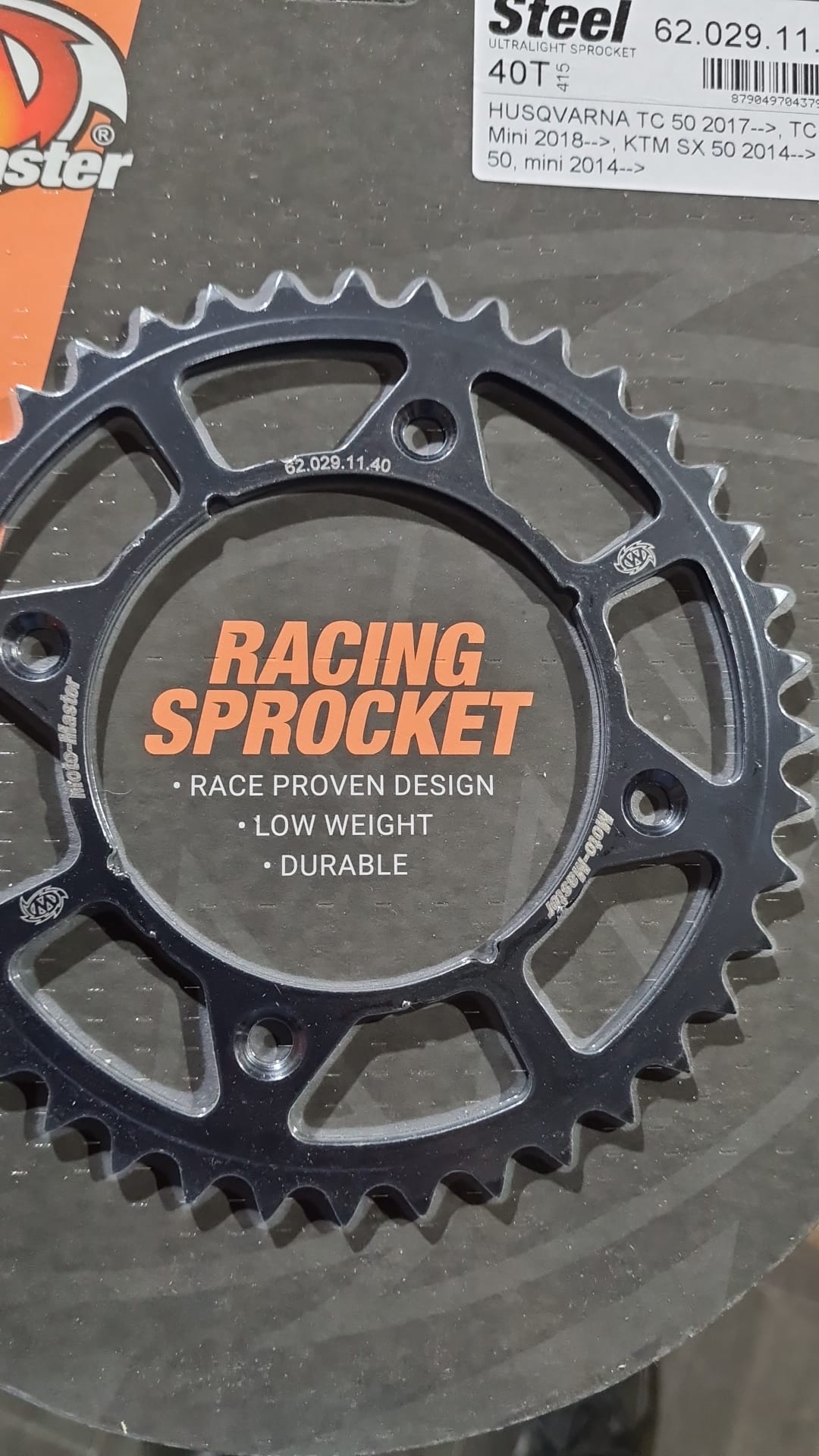 Moto Master achtertandwiel 42 tands staal KTM SX 50 2014- & Husqvarna TC 50 2017- & Gas Gas MC 50 2021-