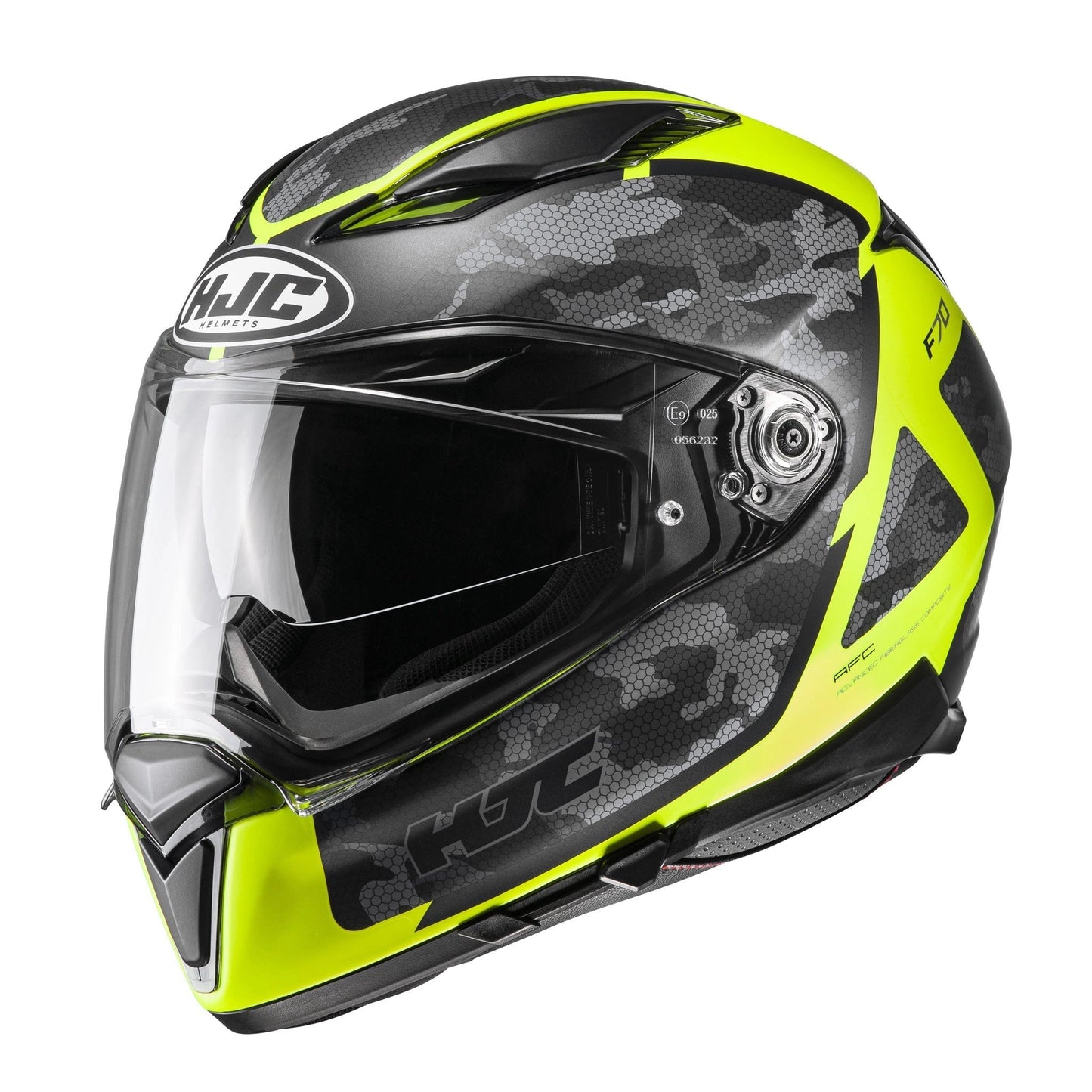HJC F70 helmet, Katra camo-yellow full-face motorcycle helmet