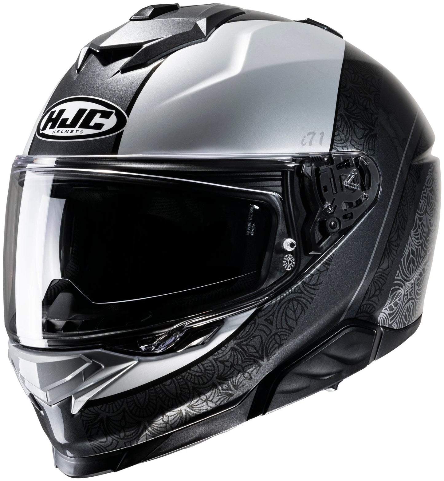 HJC i71 Sera gray/light gray MC5 motorcycle helmet with clear visor
