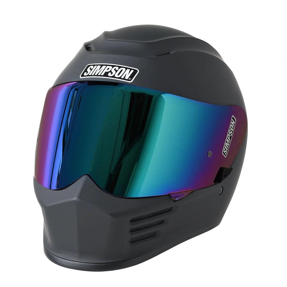 Simpson Speed matte black helmet with iridescent visor