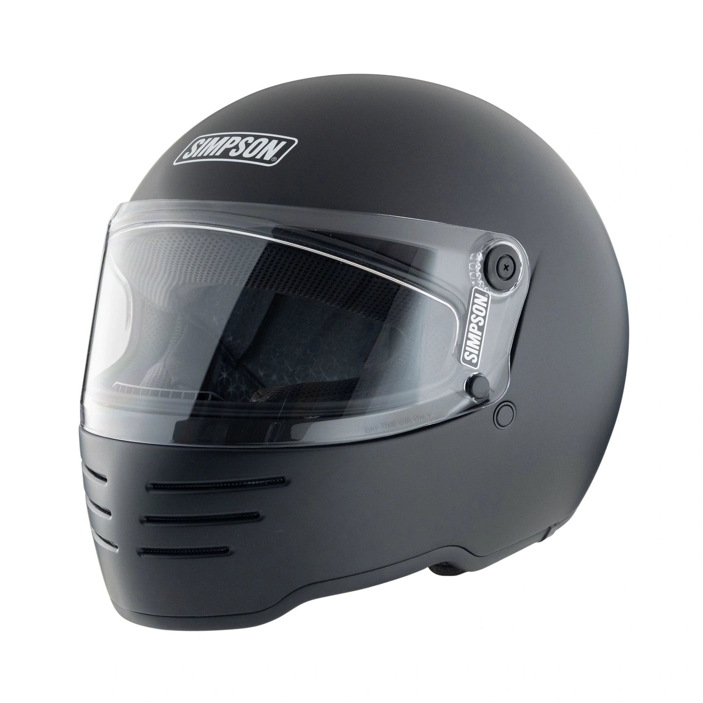 Simpson M62 helmet, solid matte black with clear visor