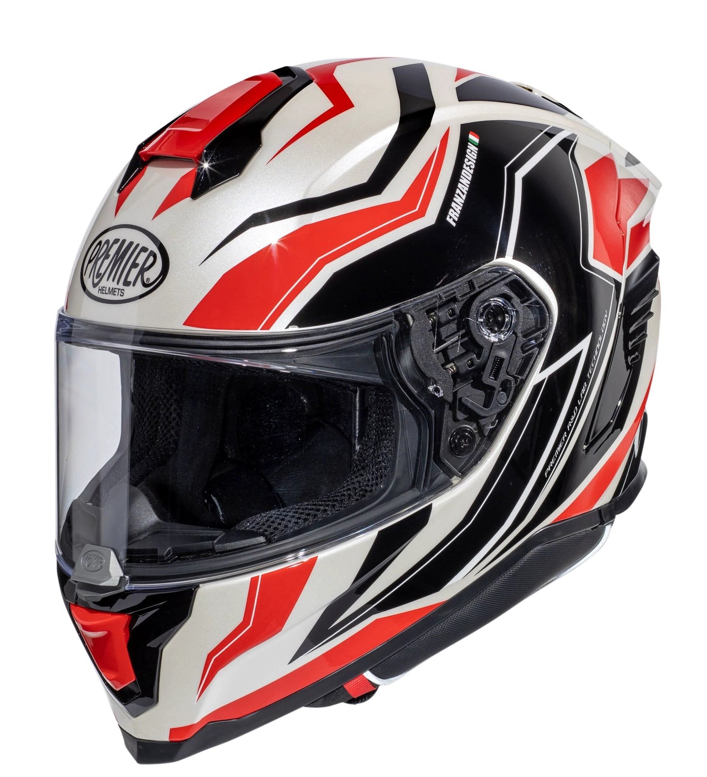 Premier Hyper RW 2 full-face helmet in white, red and black with bold graphics