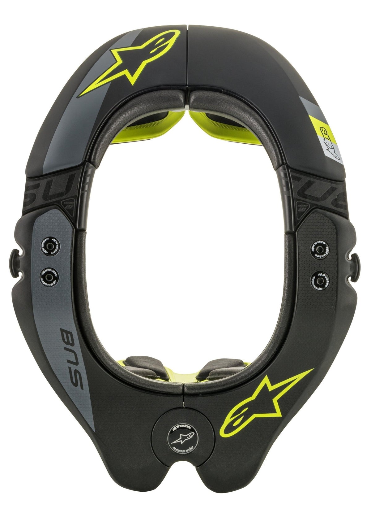 Alpinestars BNS Tech 2 Nackenstütze Schwarz Gelb Fluoreszierend - MxProStoreParts