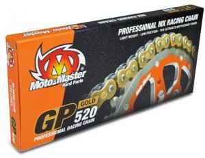 Moto Master GP cross ketting 520 x 118 Links Goud + Clip - MxProStoreParts