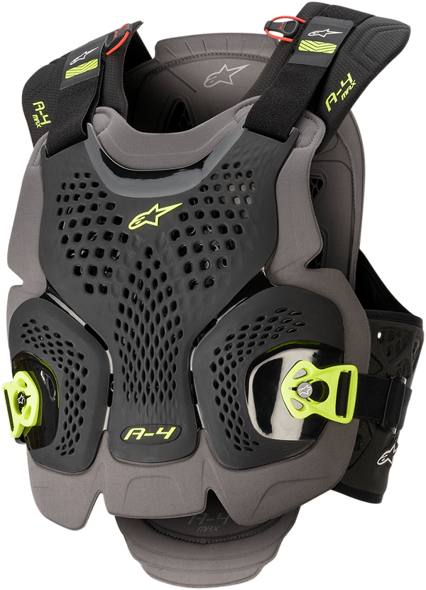 Alpinestars A - 4 MAX Bodyprotector Zwart / Antraciet / Fluor Geel maat M / L - MxProStoreParts