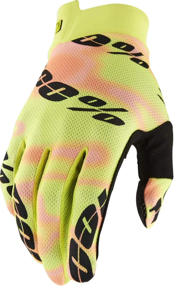 100% iTrack crosshandschoenen roze/geel/zwart – maat S