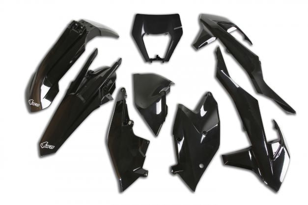 UFO Plastic kit 6-parts Black 001 KTM EXC/EXC-F 125-500 17-19
