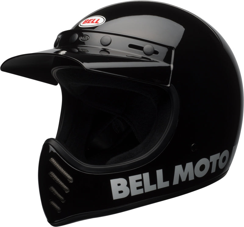 BELL Moto-3 Classic Crosshelm Gloss Zwart 2023 Collectie ( glans kleur ) Maat L
