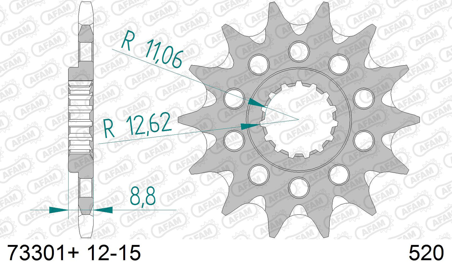 AFAM front sprocket 13 teeth with mud groove KTM