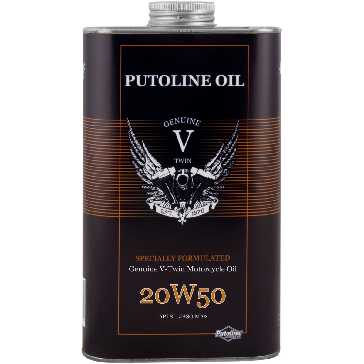 Putoline GENUINE V-TWIN 20W-50 1L FULLY SYNTHETIC, API SN, JASO MA2
