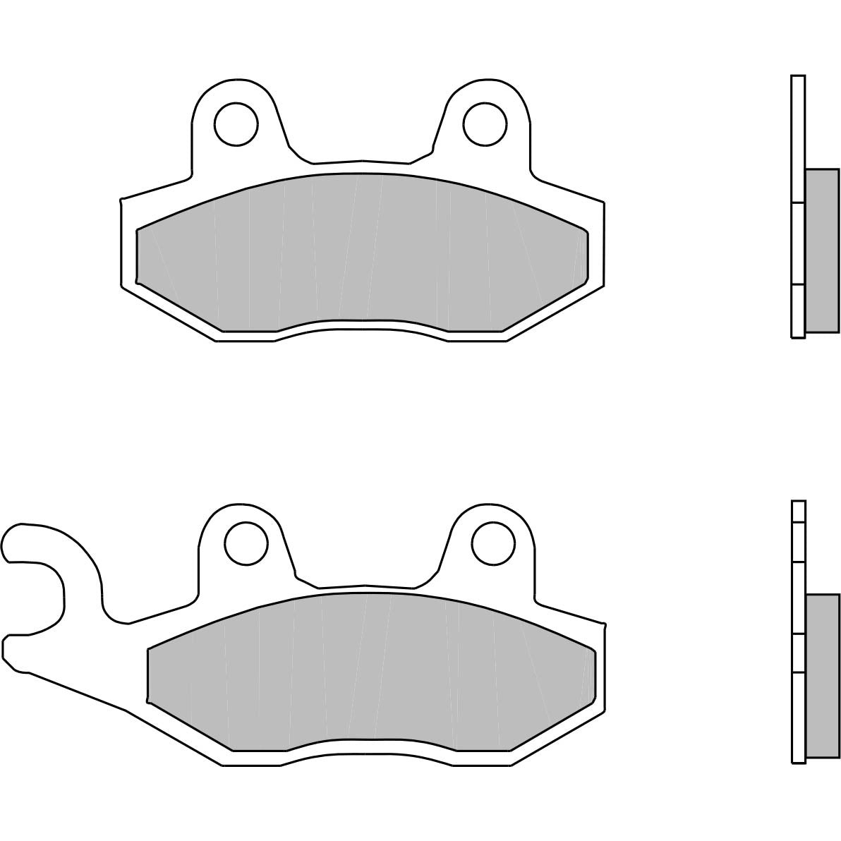 Technische illustratie: Brembo Brakepads Carbon-Ceramic – 07YA2106; uitvoering volgens artikelgegevens