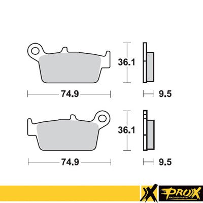 Pastilla de freno trasera ProX CR125/250/500 '87-01 + YZ125/250 '98-02 - MxProStoreParts