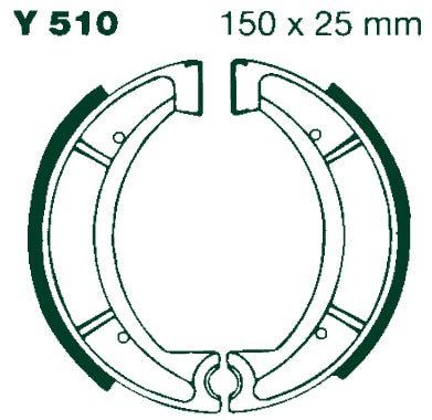 AIR Brake Shoes Y 510 150x25mm Set – 46-12-510 - MxProStoreParts