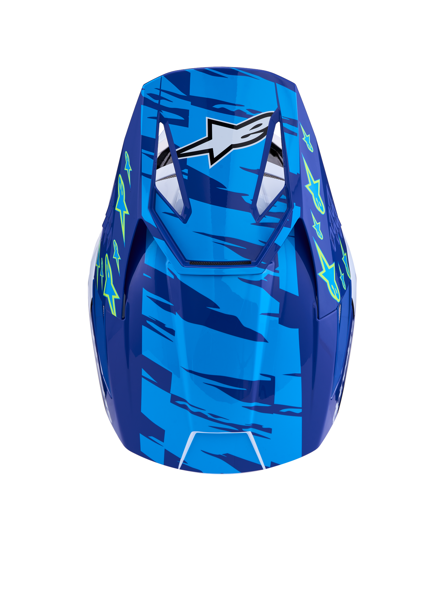 Alpinestars S-M3 Falcon Helm ECE 22.06 Blauw Wit Zwart Roze Fluo Geel Fluo