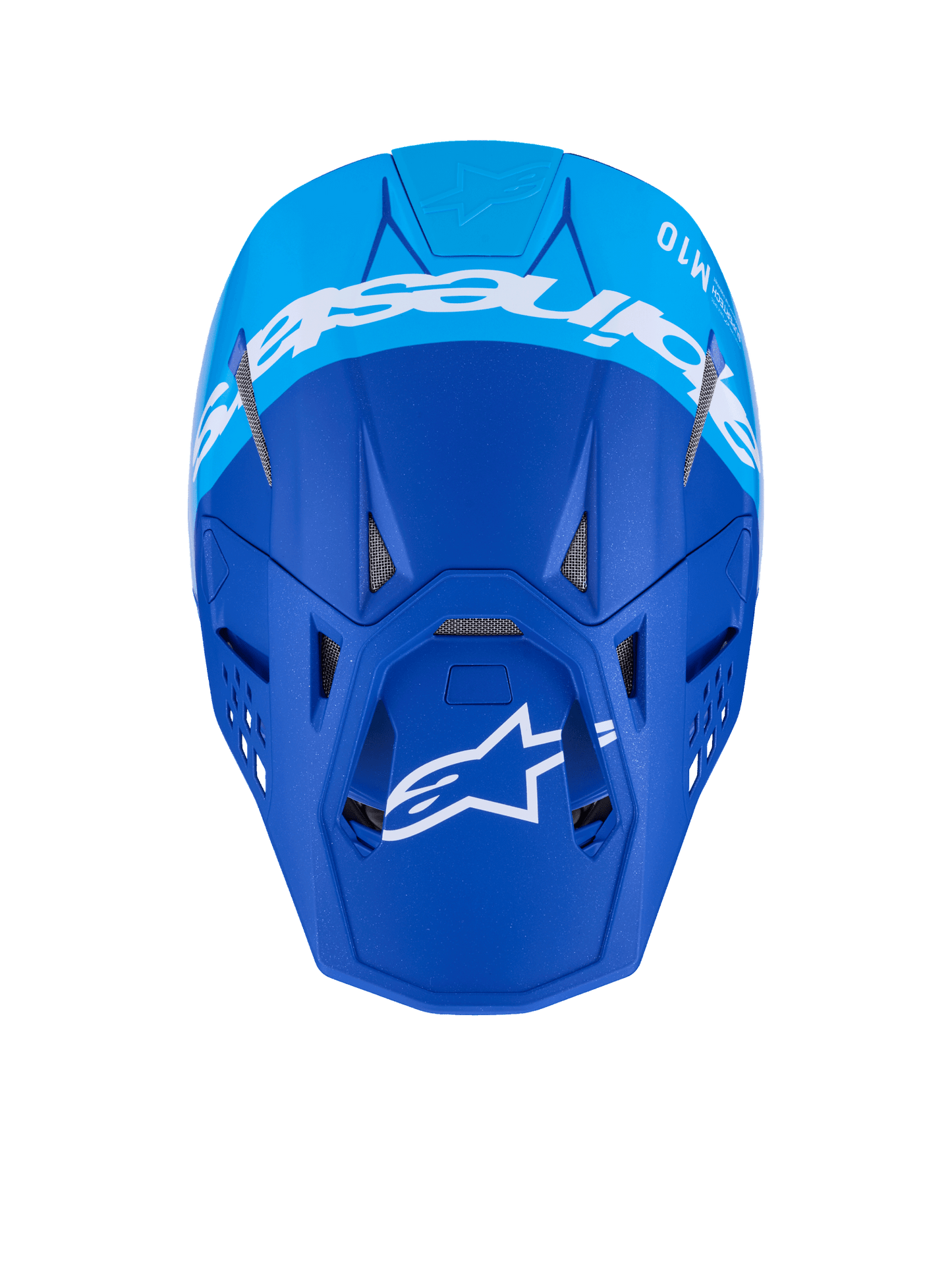 Alpinestars Supertech M10 Flood Helm aus Carbonfaser in Blau und Schwarz - MxProStoreParts