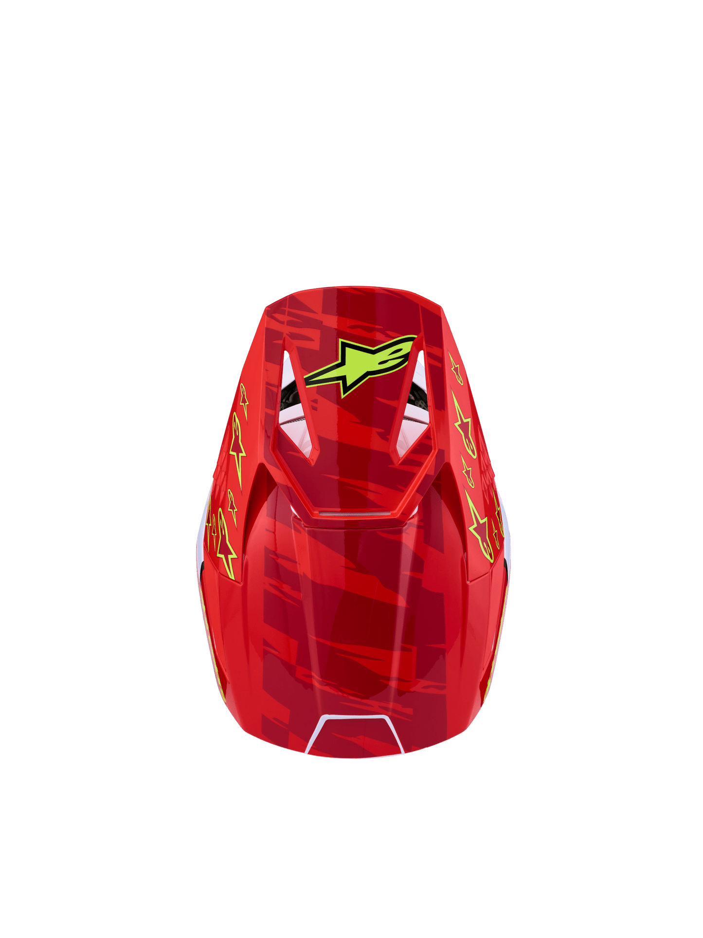 Alpinestars Jeugd S-M3 Falcon Helm ECE 22.06 Rood Fluor Wit Blauw Geel Fluor Glans - MxProStoreParts