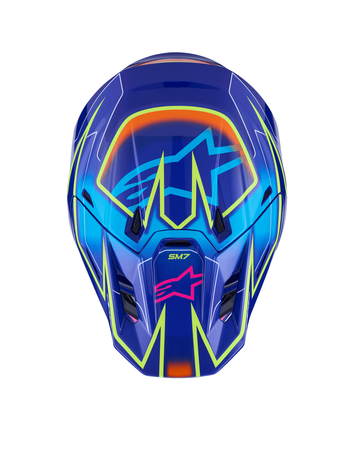 Alpinestars S - M7 Cast Helm, fluoreszierend glänzend mit aerodynamischem Design - MxProStoreParts