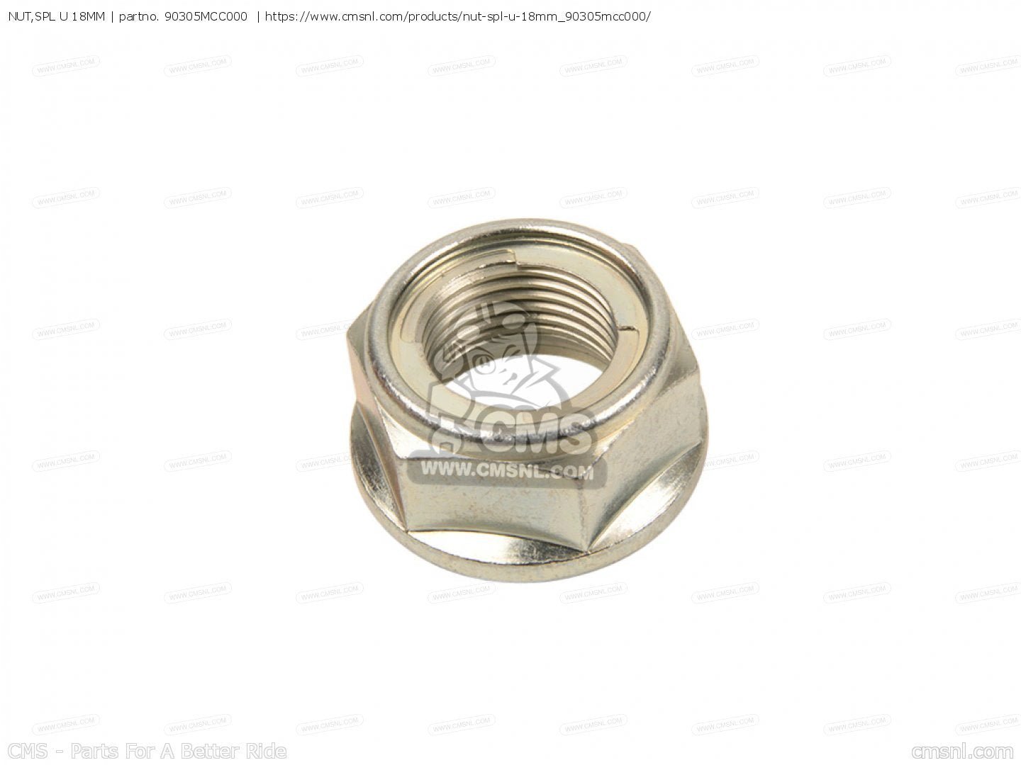 Honda OEM NUT,SPL U 18MM 90305 - KS6 - 003 - MxProStoreParts